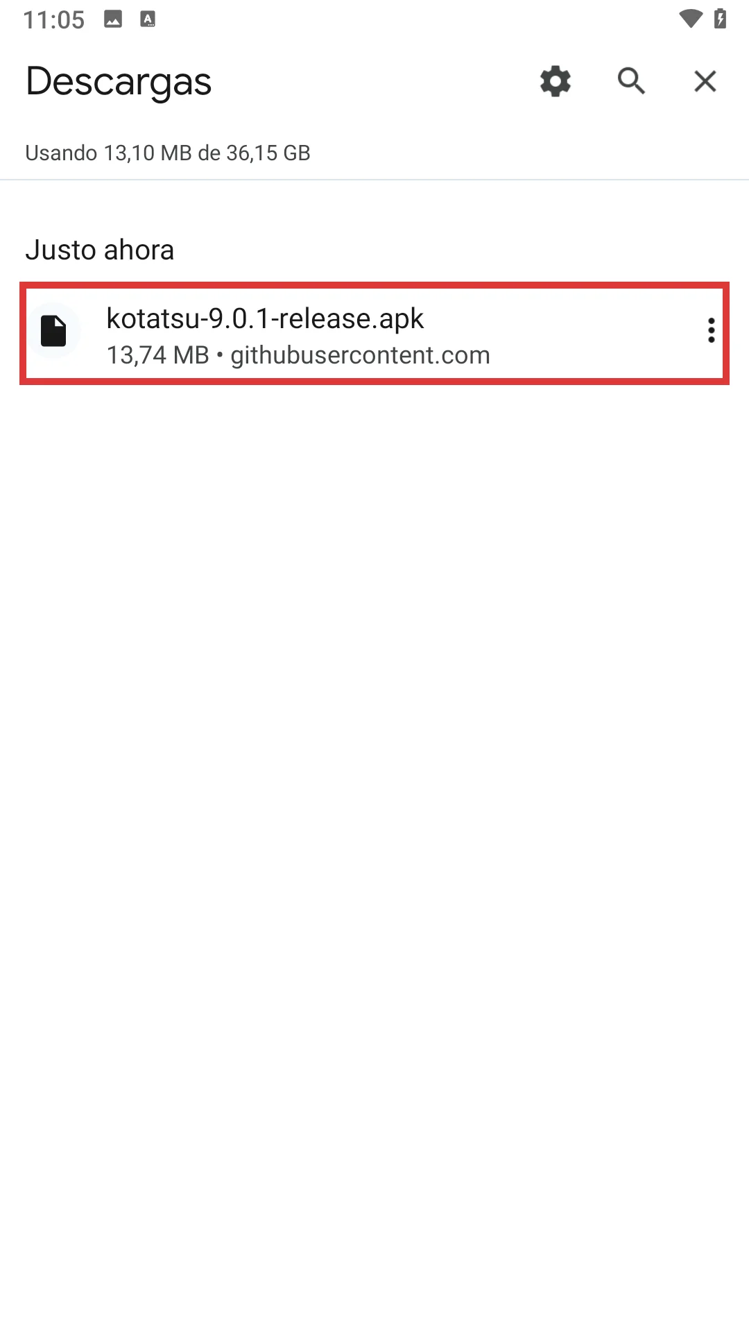 Paso 4 - Archivo Kotatsu descargado