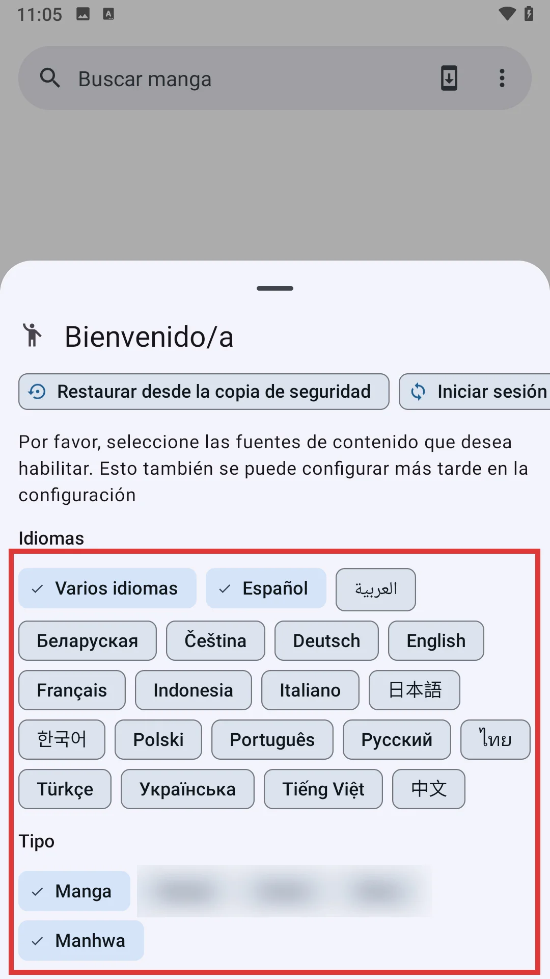 Paso 7 - Configurar idioma Kotatsu